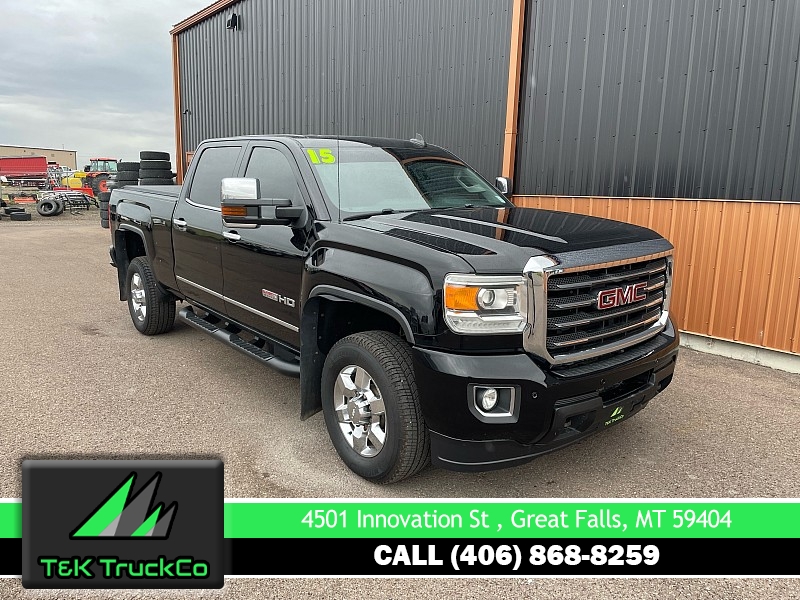Used 2015  GMC Sierra 3500 4WD Crew Cab SLT Duramax Plus SRW at T&K TruckCo near Great Falls, MT