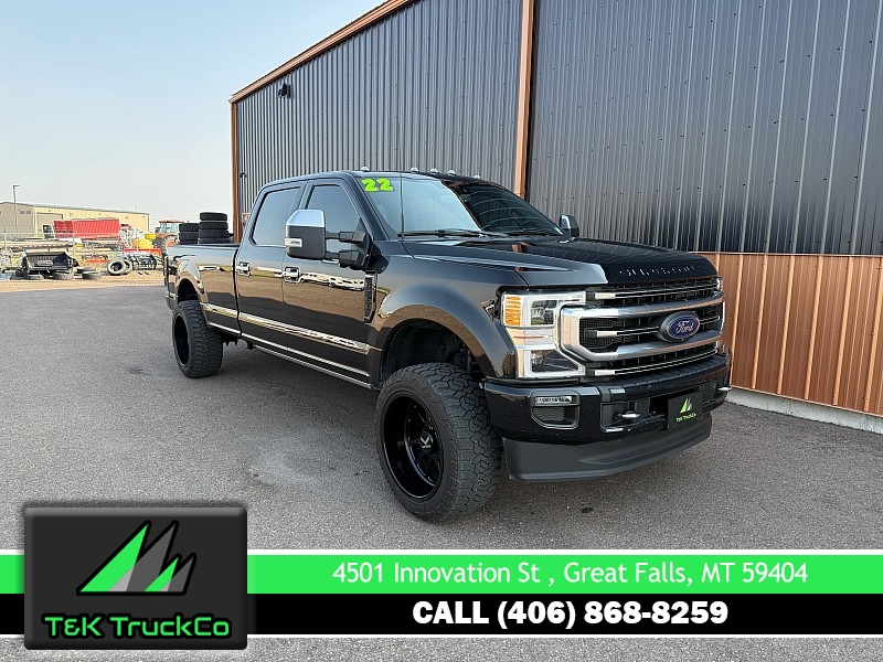 Used 2022 Ford Super Duty F-350 4WD Platinum Crew Cab SRW 8' Box at T&K TruckCo near Great Falls, MT