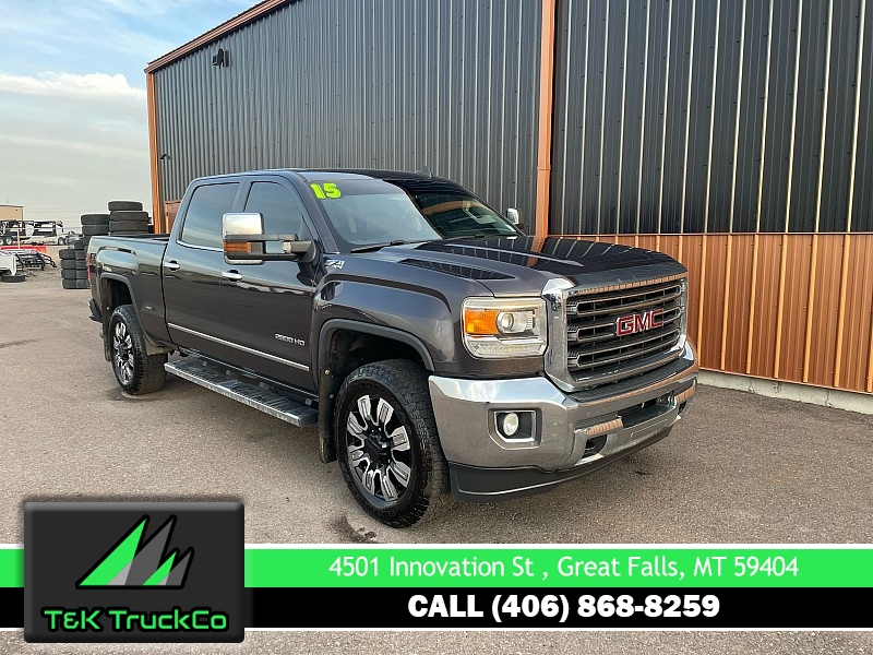 Used 2015 GMC Sierra 2500 4WD Crew Cab SLT Duramax Plus at T&K TruckCo near Great Falls, MT