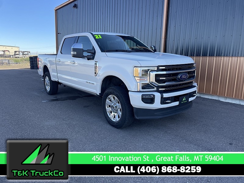 Used 2021  Ford Super Duty F-350 4WD Platinum Crew Cab SRW 6.75' Box at T&K TruckCo near Great Falls, MT