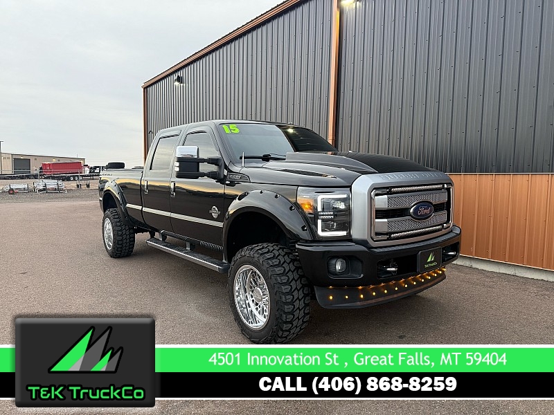 Used 2015  Ford Super Duty F-350 4WD Crew Cab Platinum SRW Longbed at T&K TruckCo near Great Falls&comma; MT