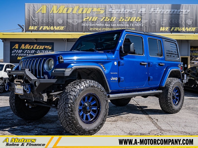 Used 2018  Jeep Wrangler Unlimited 4d SUV 4WD Sahara at A Motors Sales & Finance near San Antonio&comma; TX